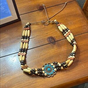 Bohemian Beaded hat band  with Turquoise Accents